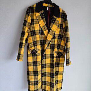 Clueless Yellow Plaid Trench from Topshop